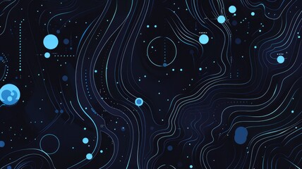 Poster - Abstract picture micro light sparkling particle represent data flow vivid flowing wave with high tech background, create digital effect scene perfect for energetic and fantasy wallpaper design. AIG53.