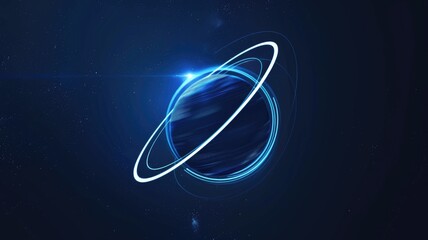 Poster - Glowing blue digital globe with connecting lines. Abstract artwork of circle shape with glowing lines and dark background. Global network and technology innovation concept. Global networking. AIG53.