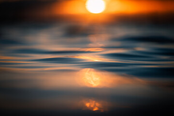 Wall Mural - Close-up view of calm water in the morning.