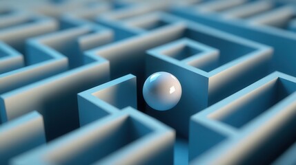 Poster - rolling ball navigating steep slopes and tight spaces to find the exit