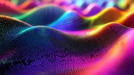 Aufkleber - particle tunnel, where vivid, shiny dots of color pulse and flow in an energetic, glowing cascade.