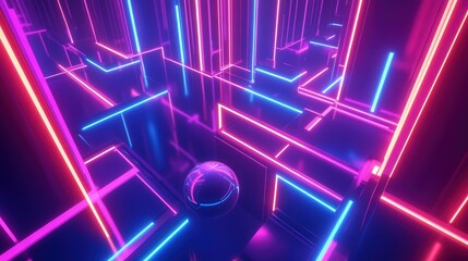 Aufkleber - rolling ball glowing as it dodges lasers and crosses narrow bridges to exit