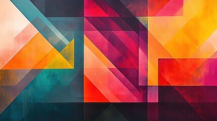 Aufkleber - colorful, semi-transparent squares layered on top of each other in a rhythmic pattern