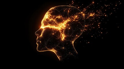 Poster - Illuminating human consciousness digital art abstract visualization futuristic close-up mind exploration