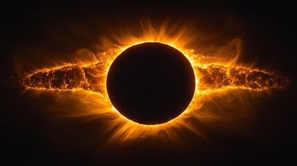 Poster - Solar eclipse event captured outer space digital art dark environment astronomical viewpoint cosmic phenomenon