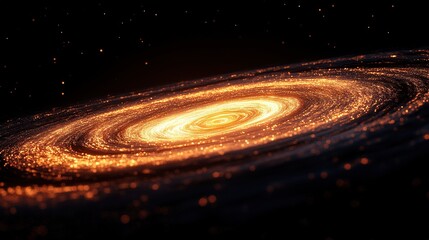 Wall Mural - Exploring cosmic phenomena spiral galaxy outer space digital art dark environment high angle celestial wonders