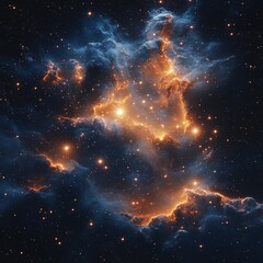Wall Mural - cosmic nebula formation outer space astrophotography dark environment wide-angle view celestial beau