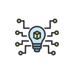 Poster - Innovative Idea Of Digital Technology With Circuit And Lightbulb
