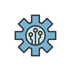Poster - Modern Technology Gear Symbol Representing Progress And Innovation