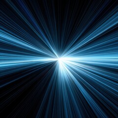 Fototapete - Blue light streaks radiating from a central point in a dynamic abstract design with a modern futuristic feel