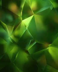 Poster - Emerald Green Abstract Faceted Gemstone Background Close Up Low Angle View with Light and Shadow Play