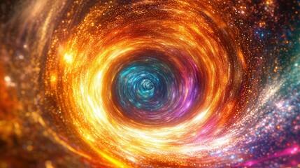 Aufkleber - colorful shiny particles, spiraling to create a vivid tunnel filled with glowing motion and light