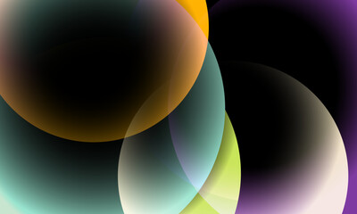 Wall Mural - Abstract background with colored circles, flyer, cover