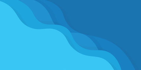 Wall Mural - blue abstract background in paper cut style. water wavy paper layers for world oceans day june 8.vec