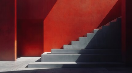 Aufkleber - minimalist scene with bold overlay shadows, where light and shadow create a captivating composition, emphasizing clean lines and smooth surfaces -