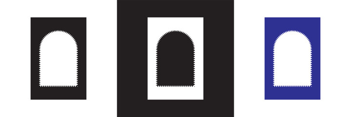 Aufkleber - Wavy Frames with Scallop Borders. Abstract Frame Boxes on Cute Groovy Patterns. Vector illustration. isolated on white and black background. EPS 10
