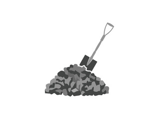Poster -  gravel and shovel tool symbol icon design vector isolated on transparent background