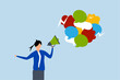 © dwara - Speak out, businesswoman talk on megaphone with speech bubble voice message.