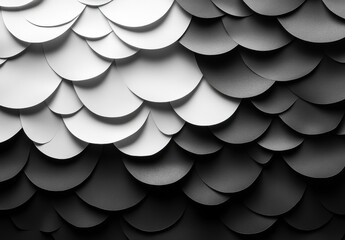 Poster - abstract grayscale semicircle pattern texture