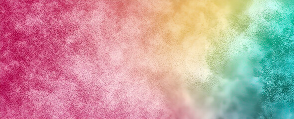 Poster - Abstract colorful background gradient of powder or dust texture with pink yellow green and teal hues for artistic designs