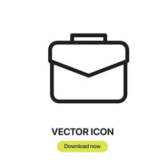 Fototapete - Briefcase icon vector. Linear-style sign for mobile concept and web design. Briefcase symbol illustration. Pixel vector graphics - Vector.