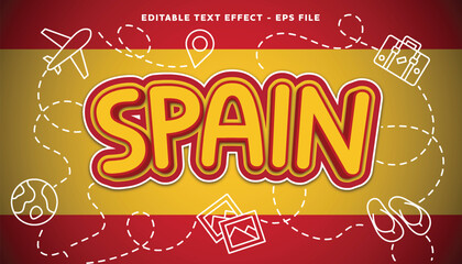 Poster - spain editable text effect with modern and simple style