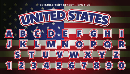 Poster - united states editable text effect with modern and simple style