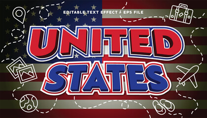 Poster - united states editable text effect with modern and simple style