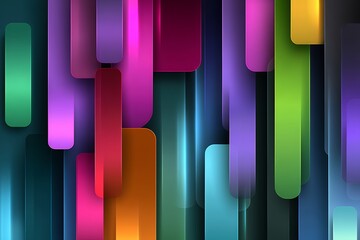 Poster - Abstract Colorful Geometric Background with Vibrant Vertical Rectangles