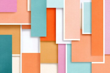 Poster - Abstract Geometric Pastel Background with Overlapping Rectangles