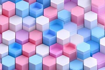 Fototapete - Abstract Pastel Hexagon Pattern Background