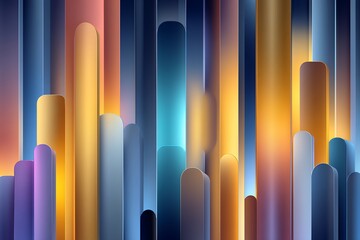 Poster - Abstract Cityscape with Vertical Gradient Columns