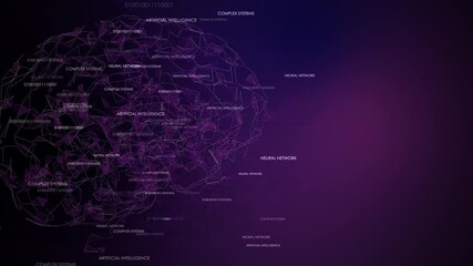 Cybernetic brain glowing information overload