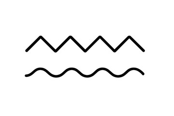 Aufkleber - Waves and mountains create a rhythmic pattern emphasizing simplicity and nature's beauty in a minimalistic design