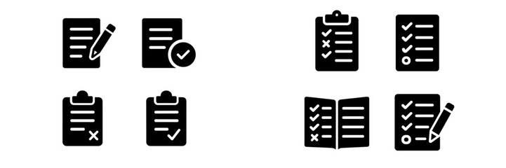 Poster - Checklist icons for task management and organization in various formats and orientations