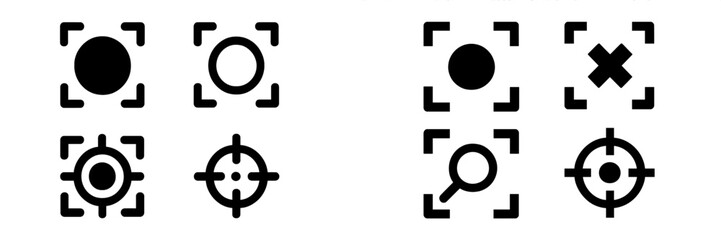 Aufkleber - Various target icons showcasing different design elements and styles in a modern graphical layout
