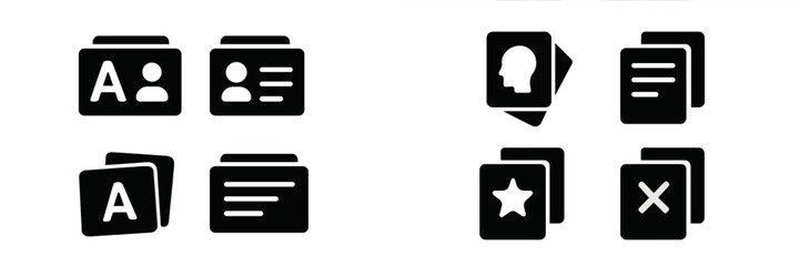 Leinwandbilder - Collection of user interface icons representing files, documents, and profile images in a minimalistic style