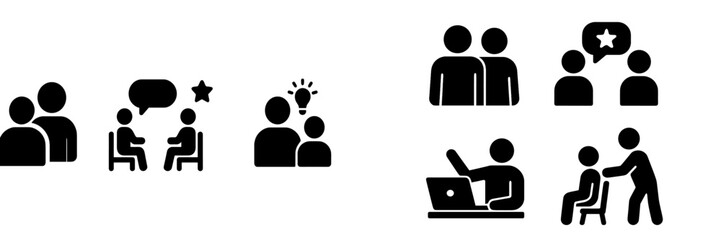 Aufkleber - Engaging discussions among diverse groups in a modern workplace setting during afternoon meetings