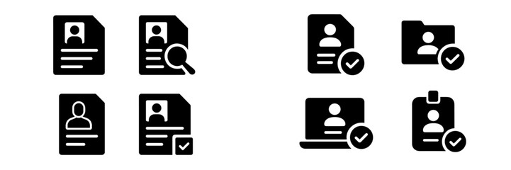 Leinwandbilder - Icons represent various aspects of document verification and identity management for professional use