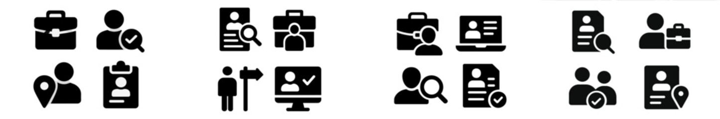Leinwandbilder - Collection of professional icons representing various job activities and roles in a corporate setting