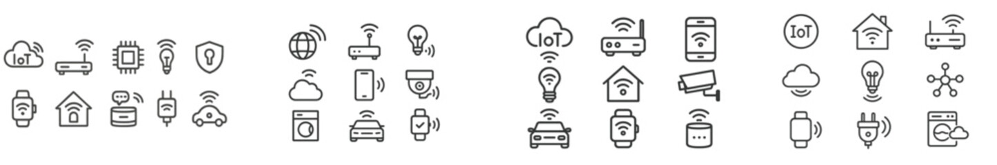 Poster - Collection of smart home icons representing various connected devices and technologies for modern living
