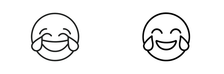 Poster - Two smiling emoji displaying joy and laughter, conveying emotions in a digital format during the day