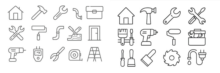Poster - Collection of tool icons for home improvement and construction projects