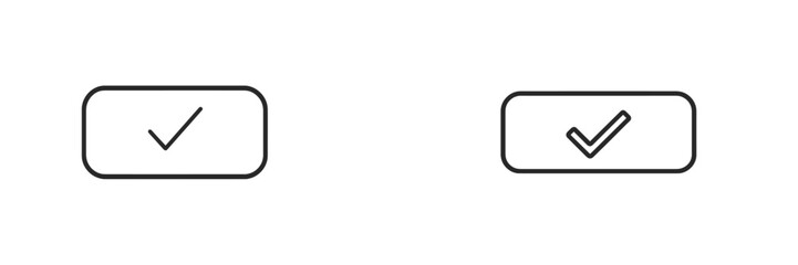 Leinwandbilder - Two checkmark icons representing confirmation or approval in a minimalistic design style on a white background