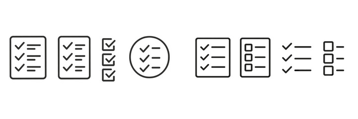 Leinwandbilder - Checklist icons represent organization, planning, and efficiency in various business activities