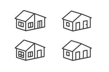 Poster - Examples of simple house designs showcasing various architectural features and layouts in a minimalist style