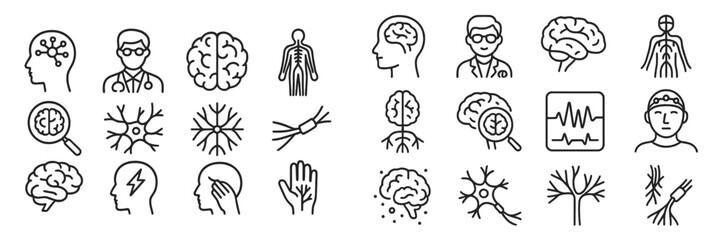 Aufkleber - Illustrations depicting the anatomy and functions of the human brain and nervous system in a scientific context