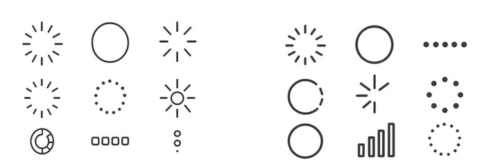 Poster - Various circular symbols representing loading indicators and progress in user interfaces displayed on a clean background