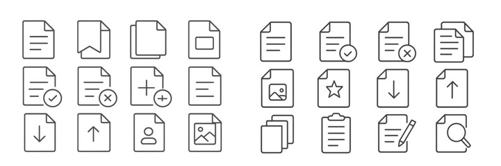 Leinwandbilder - Variety of document icons representing various statuses and types for digital organization and management tasks