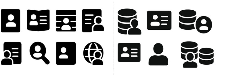Leinwandbilder - Digital icons representing various aspects of data management and user profiles in a modern, minimalist style